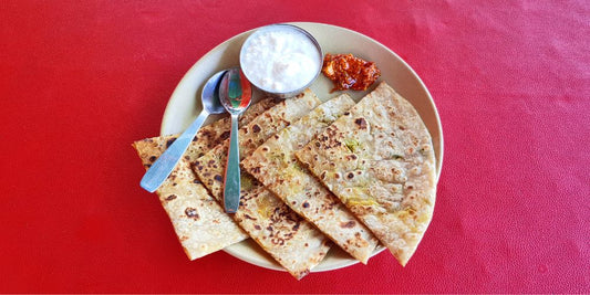 Paneer Paratha with Yogurt